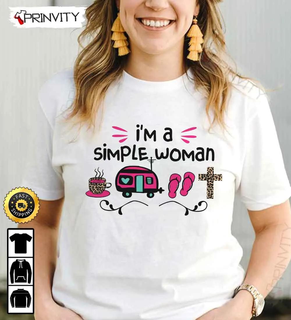 I'm A Simple Woman Camping T-Shirt, Rv Park, Campsite, Campgrounds, Gifts For Camping Lover, Unisex Hoodie, Sweatshirt, Long Sleeve - Prinvity I'm A Simple Woman Camping T-Shirt, Rv Park, Campsite, Campgrounds, Gifts For Camping Lover, Unisex Hoodie, Sweatshirt, Long Sleeve - Prinvity
