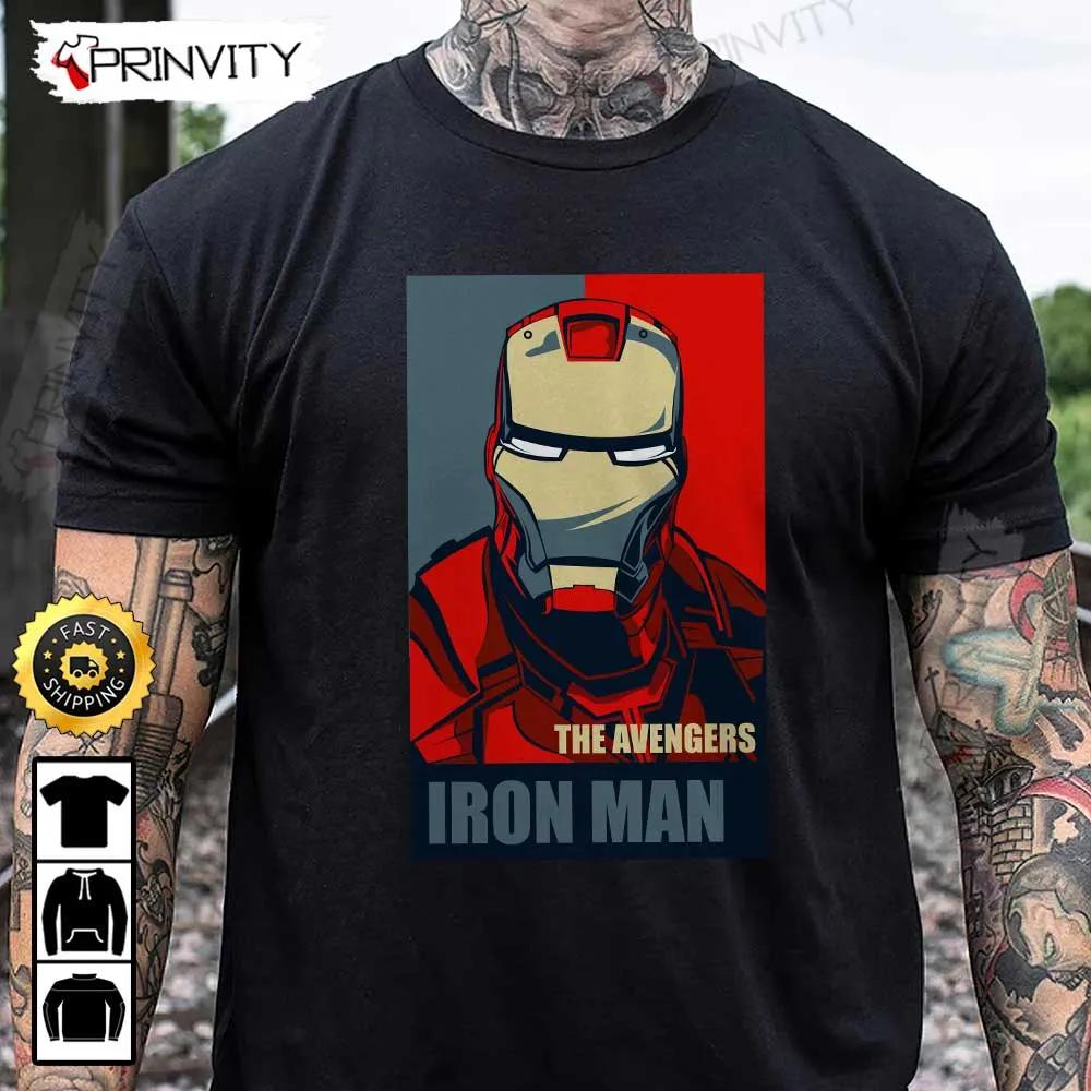 Iron Man The Avengers Marvel T-Shirt, Tony Stark Supper Hero, Unisex Hoodie, Sweatshirt, Long Sleeve - Prinvity