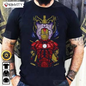 Iron Man Tony Stark And Thanos Marvel T Shirt The Avengers Supper Hero Unisex Hoodie Sweatshirt Long Sleeve Prinvity HD005 1
