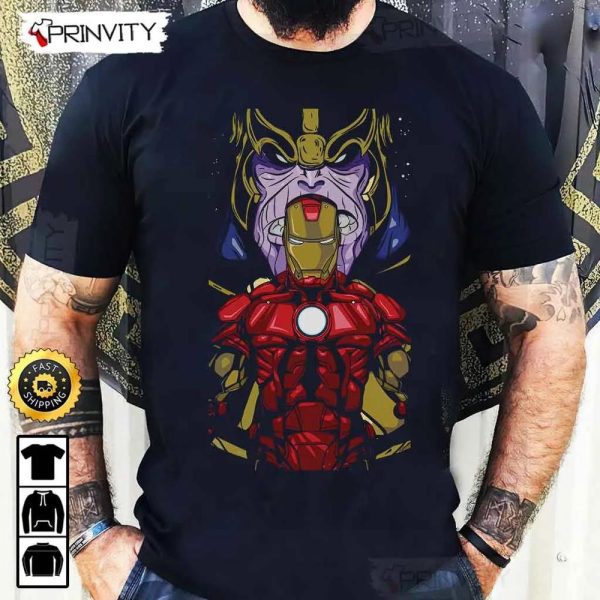 Iron Man Tony Stark And Thanos Marvel T-Shirt, The Avengers Supper Hero, Unisex Hoodie, Sweatshirt, Long Sleeve – Prinvity