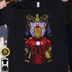 Iron Man Tony Stark And Thanos Marvel T Shirt The Avengers Supper Hero Unisex Hoodie Sweatshirt Long Sleeve Prinvity HD005 2