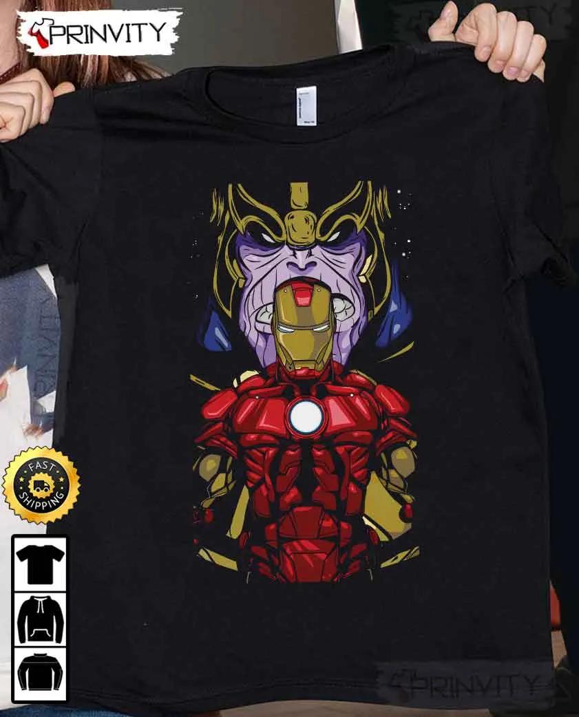Iron Man Tony Stark And Thanos Marvel T-Shirt, The Avengers Supper Hero, Unisex Hoodie, Sweatshirt, Long Sleeve - Prinvity