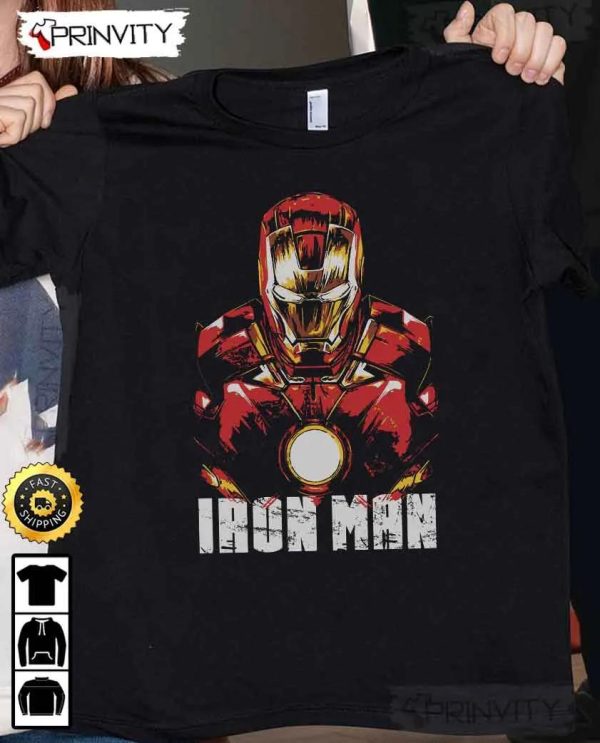 Iron Man Tony Stark Marvel T-Shirt, The Avengers Supper Hero, Unisex Hoodie, Sweatshirt, Long Sleeve – Prinvity