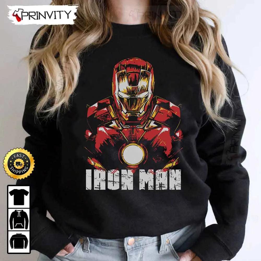 Iron Man Tony Stark Marvel T-Shirt, The Avengers Supper Hero, Unisex Hoodie, Sweatshirt, Long Sleeve - Prinvity