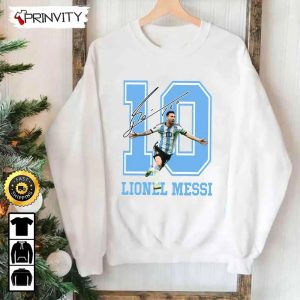 Lionel Messi M10 Signature Quatar World Cup 2022 Champion T Shirt Legends Goats M10 Best Player WC 2022 Argentina Unisex Hoodie Sweatshirt Long Sleeve Prinvity 4