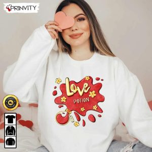 Love Potion Valentine T-Shirt, Gifts For Valentine’s Day 2023, Best Gift For Your Girlfriend Or Wife, Unisex Hoodie, Sweatshirt, Long Sleeve – Prinvity