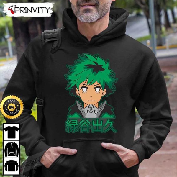 My Hero Academia Manga Deku T-Shirt, Hero Academia Anime Manga Series, Bakugou, Uraraka, All Might, Unisex Hoodie, Sweatshirt, Long Sleeve – Prinvity