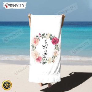 Personalized Beach Towel, Custom Name Background And Font, Best Beach Towel For Quick Drying And Comfort - Prinvity HD96145.1