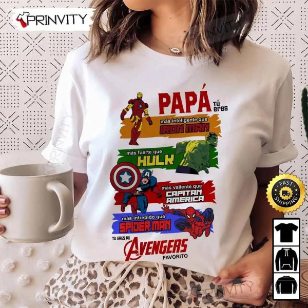 Papa Marvel The Avengers Favorito T-Shirt, Supper Hero, Unisex Hoodie, Sweatshirt, Long Sleeve – Prinvity
