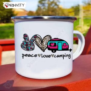Camping Mug Peace Love 12oz Camping Mug, Rv Park, Campsite, Gifts For Camping Lover - Prinvity