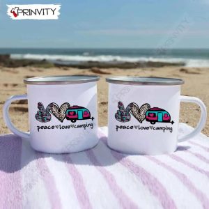 Peace Love Camping 12oz Camping Cup RV Park Campsite Gifts For Camping Lover Prinvity HD013 5