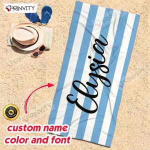 Personalized Beach Towel Custom Name Background And Font Best Beach Towel For Quick Drying And Comfort Prinvity HD22592 2