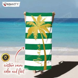 Personalized Beach Towel Custom Name Background And Font Best Beach Towel For Quick Drying And Comfort Prinvity HD33346 2