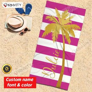 Personalized Beach Towel Custom Name Background And Font Best Beach Towel For Quick Drying And Comfort Prinvity HD33346 3