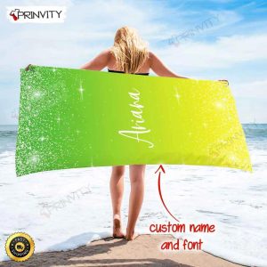 Personalized Beach Towel Custom Name Background And Font Best Beach Towel For Quick Drying And Comfort Prinvity HD37512 1