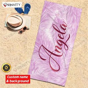 Personalized Beach Towel Custom Name Background And Font Best Beach Towel For Quick Drying And Comfort Prinvity HD41869 3