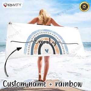Personalized Beach Towel, Size 30″x60″-36″x72″, Custom Name Background And Font, Best Beach Towel For Quick Drying And Comfort – Prinvity