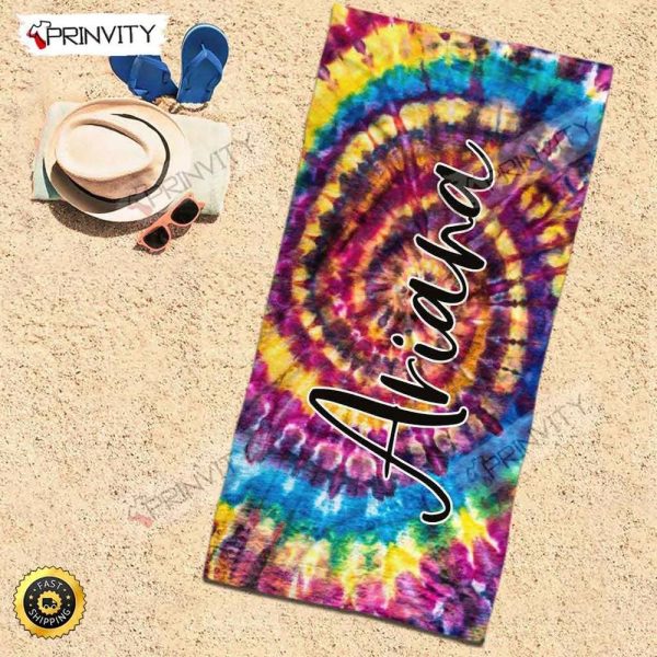 Personalized Beach Towel, Size 30″x60″-36″x72″, Custom Name Background And Font, Best Beach Towel For Quick Drying And Comfort – Prinvity