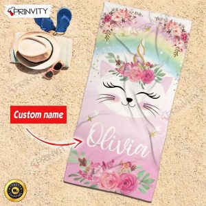 Personalized Beach Towel Custom Name Background And Font Best Beach Towel For Quick Drying And Comfort Prinvity HD55650 3