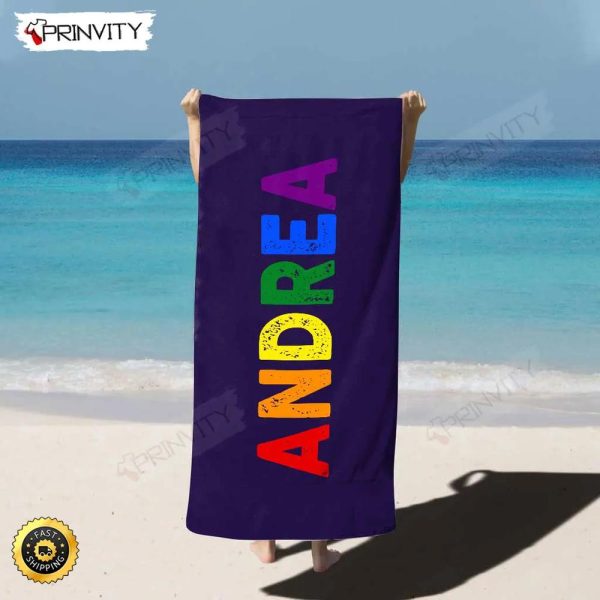 Personalized Beach Towel, Size 30″x60″-36″x72″, Custom Name Background And Font, Best Beach Towel For Quick Drying And Comfort – Prinvity