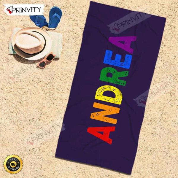 Personalized Beach Towel, Size 30″x60″-36″x72″, Custom Name Background And Font, Best Beach Towel For Quick Drying And Comfort – Prinvity