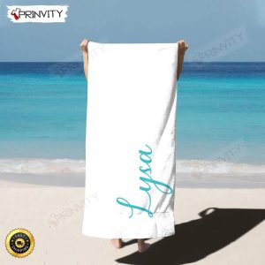 Personalized Beach Towel Custom Name Background And Font Best Beach Towel For Quick Drying And Comfort Prinvity HD73740 2