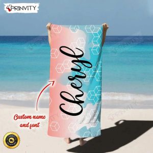Personalized Beach Towel Custom Name Background And Font Best Beach Towel For Quick Drying And Comfort Prinvity HD73935 2