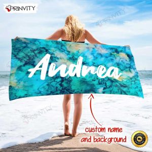 Personalized Beach Towel Custom Name Background And Font Best Beach Towel For Quick Drying And Comfort Prinvity HD78441 1