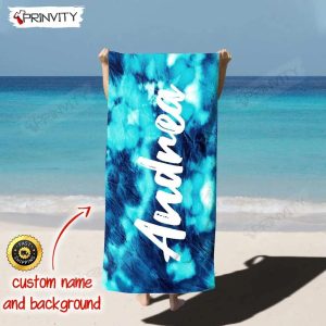 Personalized Beach Towel Custom Name Background And Font Best Beach Towel For Quick Drying And Comfort Prinvity HD78441 2