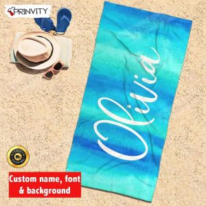 Personalized Beach Towel Custom Name Background And Font Best Beach Towel For Quick Drying And Comfort Prinvity HD79383 2