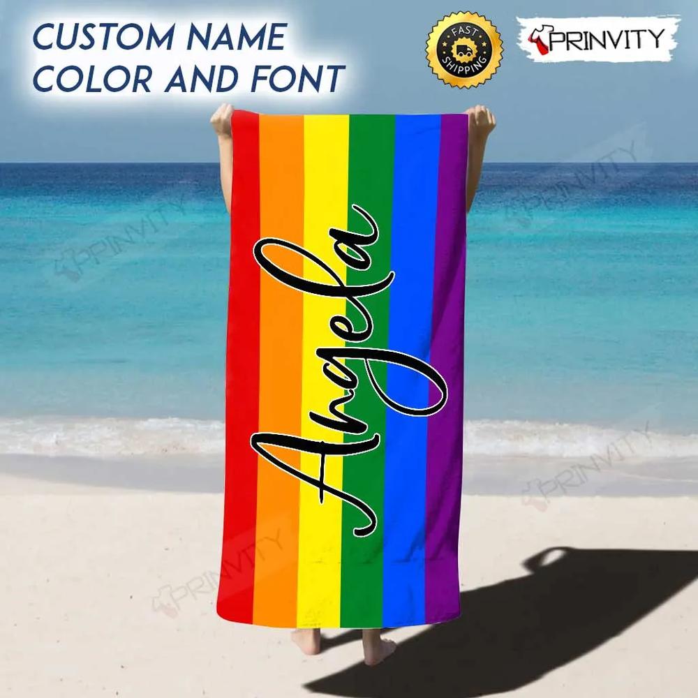 Personalized LGBT Beach Towel, Size 30