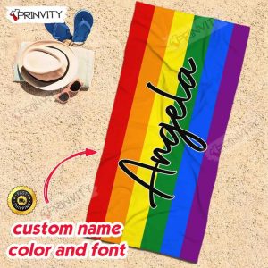 Personalized Beach Towel Custom Name Background And Font Best Beach Towel For Quick Drying And Comfort Prinvity HD82537 3