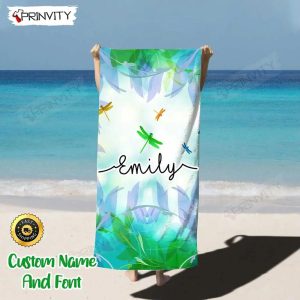 Personalized Beach Towel, Size 30″x60″-36″x72″, Custom Name Background And Font, Best Beach Towel For Quick Drying And Comfort – Prinvity