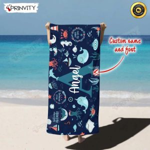Personalized Beach Towel Custom Name Background And Font Best Beach Towel For Quick Drying And Comfort Prinvity HD89469 2
