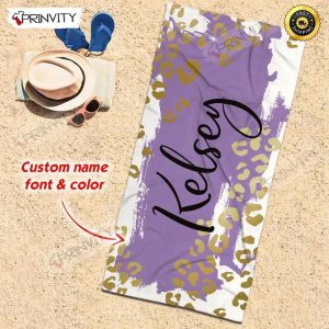 Personalized Beach Towel Custom Name Background And Font Best Beach Towel For Quick Drying And Comfort Prinvity HD90547 3