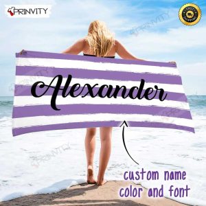Personalized Beach Towel Custom Name Background And Font Best Beach Towel For Quick Drying And Comfort Prinvity HD91235 1