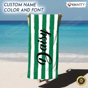 Personalized Beach Towel Custom Name Background And Font Best Beach Towel For Quick Drying And Comfort Prinvity HD91235 2