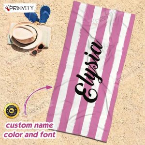Personalized Beach Towel Custom Name Background And Font Best Beach Towel For Quick Drying And Comfort Prinvity HD91235 3