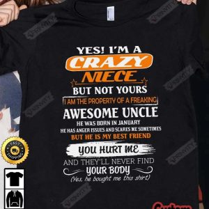 Personalized Birth Month Uncle T-Shirt, Crazy Niece, Best Gift For Your Niece, Unisex Hoodie, Sweatshirt, Long Sleeve – Prinvity