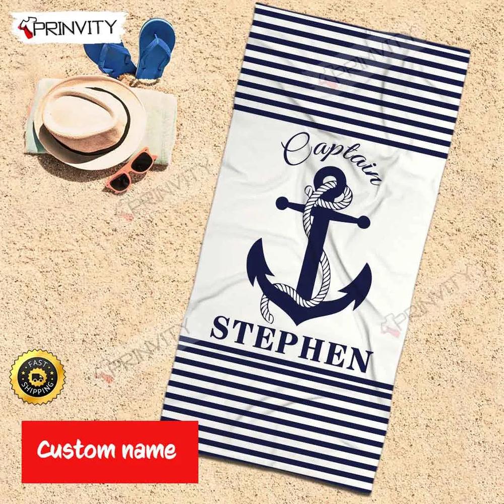 Personalized Captain Beach Towel, Size 30