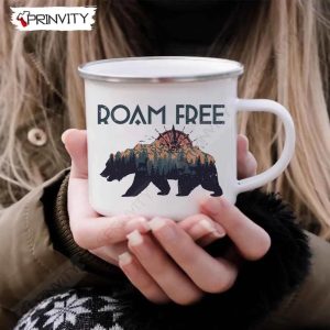Roam Free Bear Camping 12oz Camping Cup RV Park Campsite Gifts For Camping Lover Prinvity HD014 2