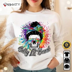 Salty Lil Beach Summer Skull Girl T Shirt Unisex Hoodie Sweatshirt Long Sleeve Prinvity HD005 3