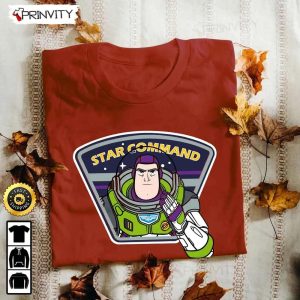 Star Command Buzz Lightyear T Shirt Disney Pixar Toy Story Unisex Hoodie Sweatshirt Long Sleeve Prinvity HD003 2