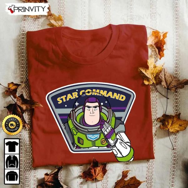 Star Command Buzz Lightyear T-Shirt, Disney Pixar, Toy Story, Unisex Hoodie, Sweatshirt, Long Sleeve – Prinvity