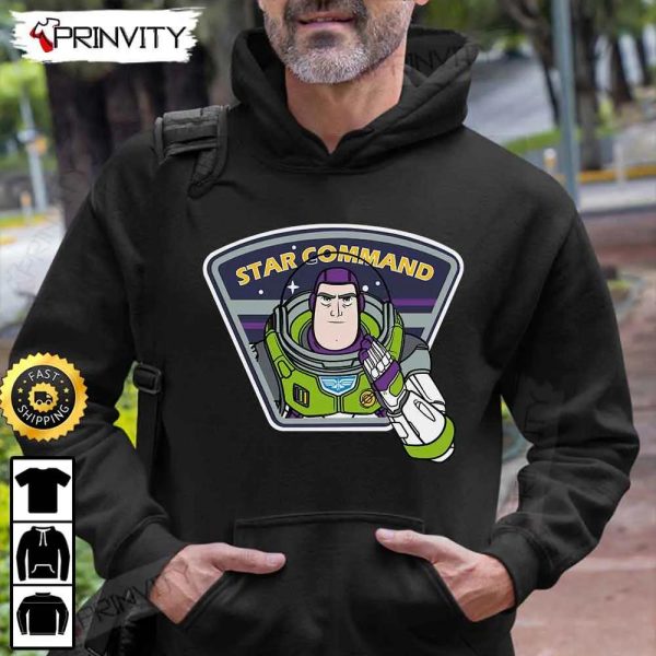 Star Command Buzz Lightyear T-Shirt, Disney Pixar, Toy Story, Unisex Hoodie, Sweatshirt, Long Sleeve – Prinvity