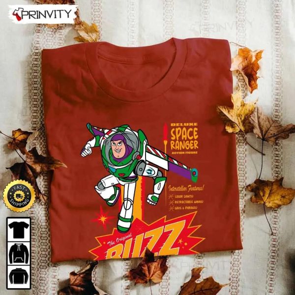 The Original Buzz Lightyear T-Shirt, Deluxe Space Ranger, Disney Pixar, Toy Story, Unisex Hoodie, Sweatshirt, Long Sleeve – Prinvity