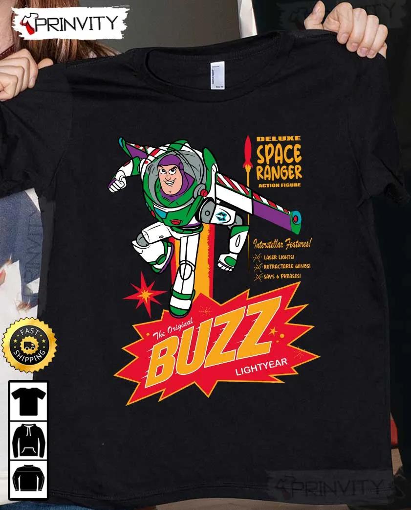 The Original Buzz Lightyear T-Shirt, Deluxe Space Ranger, Disney Pixar, Toy Story, Unisex Hoodie, Sweatshirt, Long Sleeve - Prinvity