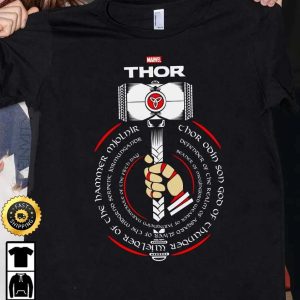 Thor Marvel Mjolnir T Shirt Supper Hero Unisex Hoodie Sweatshirt Long Sleeve Prinvity HD007 2