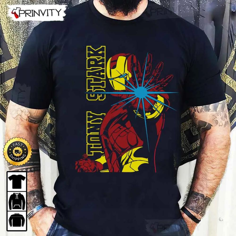 Tony Stark Iron Man Marvel The Avengers T-Shirt, Supper Hero, Unisex Hoodie, Sweatshirt, Long Sleeve - Prinvity