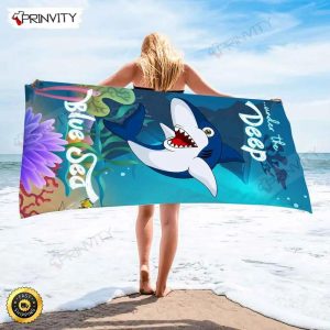 Under The Deep Blue Sea Beach Towel, Size 30"x60"-36"x72", Best Beach Towel For Quick Drying And Comfort - Prinvity